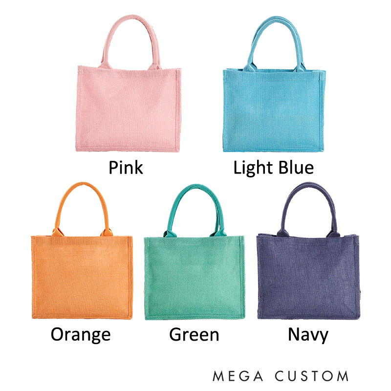 Personalized Burlap Bags Custom Name Jute Bag Monogram Beach Tote Bag Bachelorette Party Wedding Favors Gift for Her