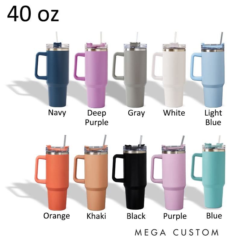 Personalised Mr. & Mrs. Travel Tumbler 40oz Tumbler with Handle & Straw for Couple Anniversary Gift Travel Mug for Husband Wife