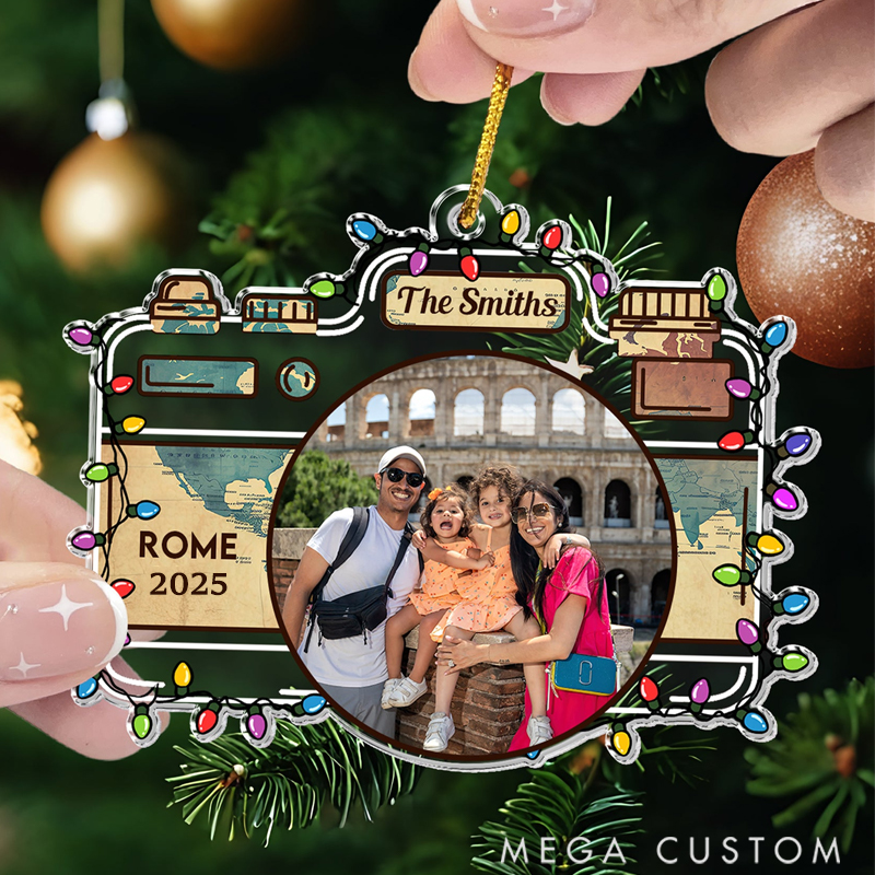 Personalized Christmas Acrylic Camera Shaped Ornament Custom Photo Creat Lasting Happiness Memories