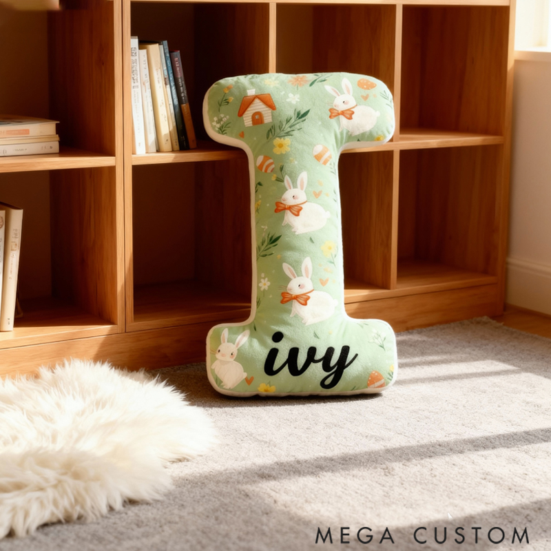 Personalized Graphic 3D Pretty Rabbit Family Pillow for Family Members