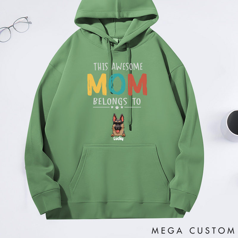 Personalized Dog Lover this Awesome Mom Belongs to Dogs Classic Hoodies