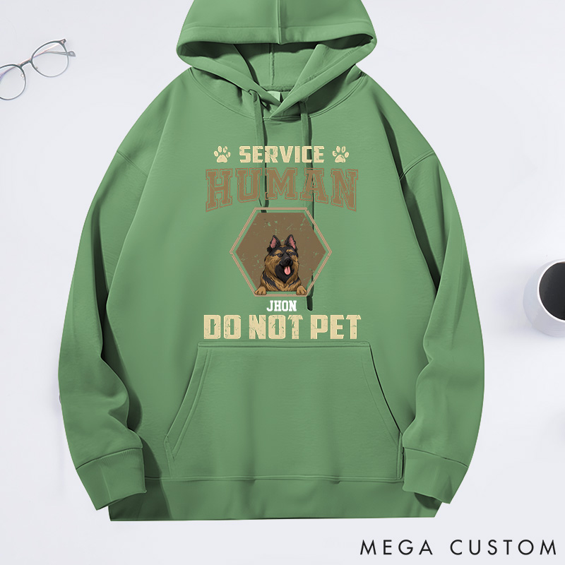 Personalized Dog Lover Retro Hexagon Service Human do Not Pet Classic Hoodies