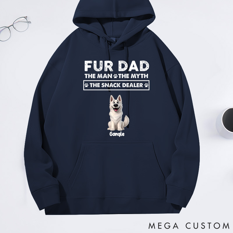 Personalized Dog Lover Fur Dad the Man the Myth the Snack Dealer Classic Hoodies