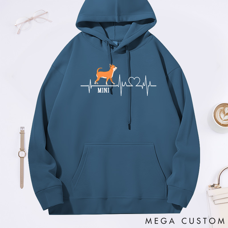 Personalized Dog Lover Heart Electrocardiogram Classic Hoodies