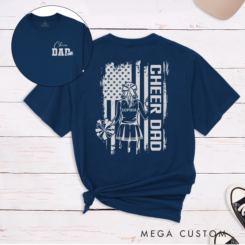 Personalized Cheer Supporter T-Shirt Custom Name and Title Cheerleading Shirt