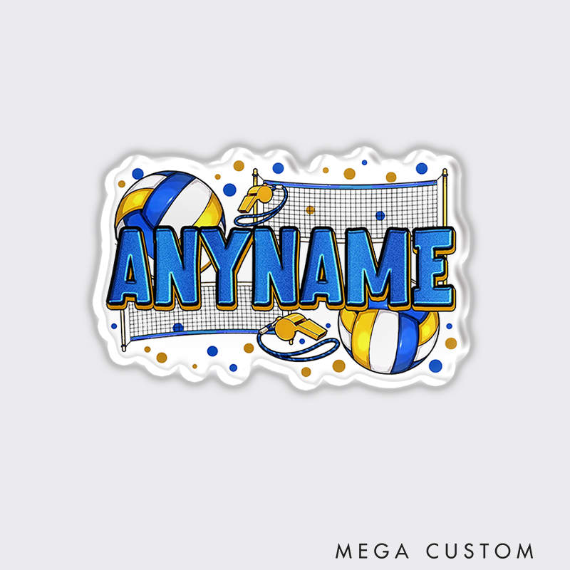 Personalized Volleyball Design Fridge Magnets with Custom Player Name for Sports Gift