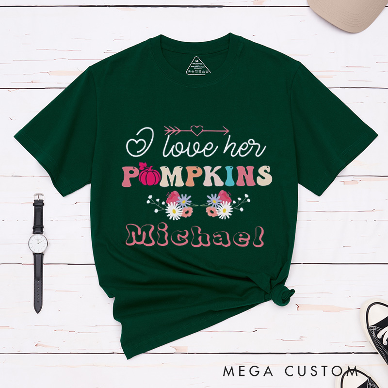 Personalized Halloween Couple Cute Pumpkin Matching T-Shirt