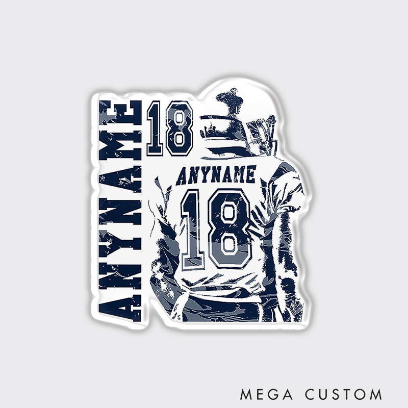 Personalized American Football Player Magnets with Custom Name and Number