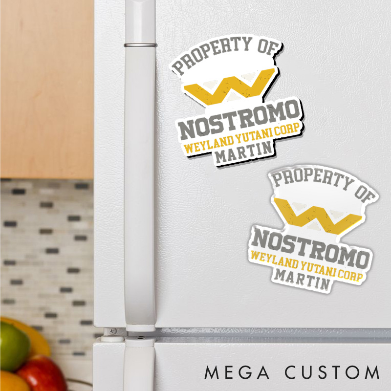 Personalized Property Of Nostromo Refrigerator Magnets Sci-Fi Enthusiasts Magnets Gift for Nerd Geek 