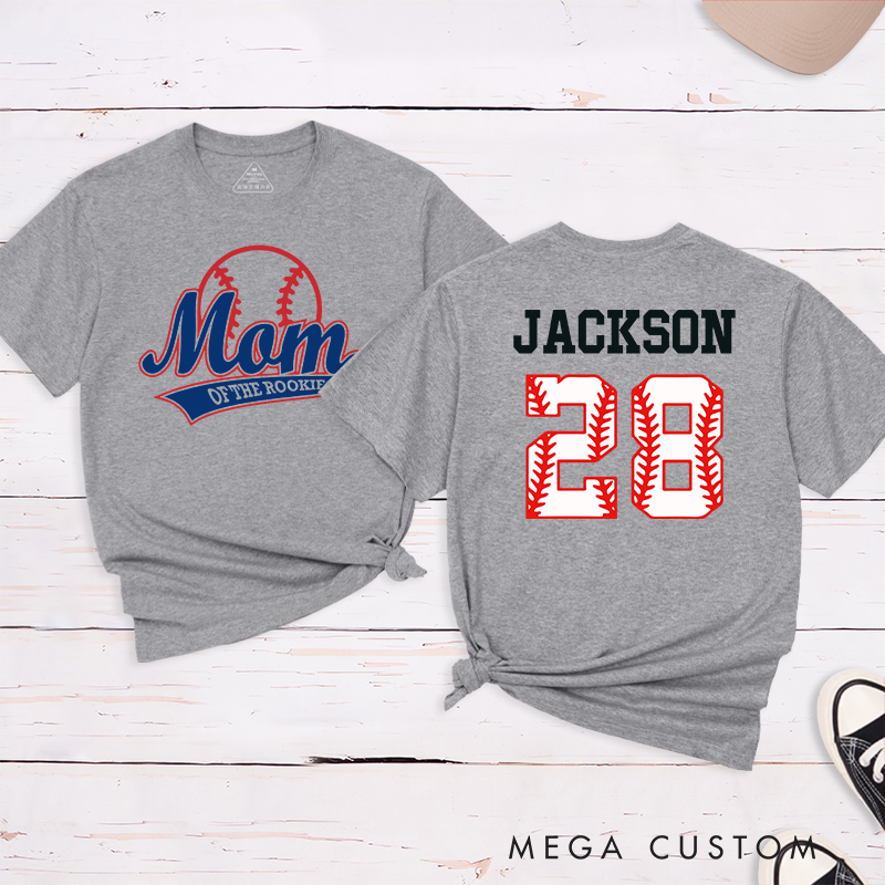 Personalized Baseball Name and Number T-Shirt for Mom