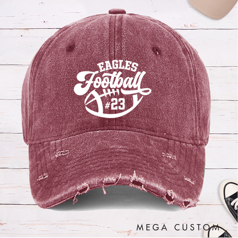 Personalized American Football Cap with Custom Team Name and Number for Sports Fans