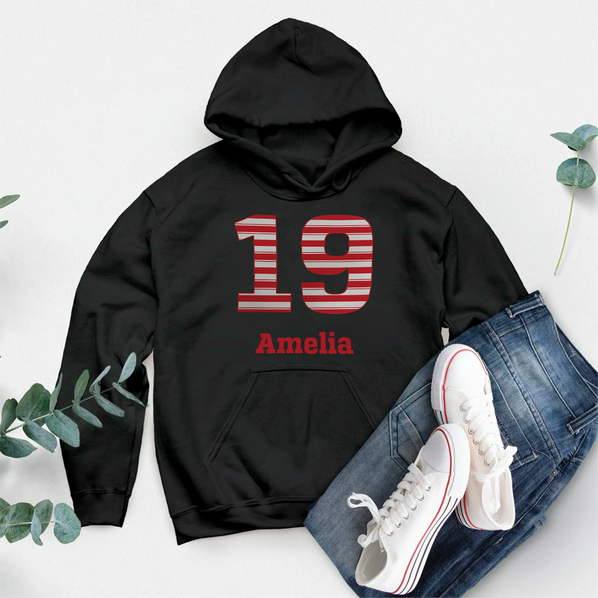 Personalized Hoodie with Custom Name and Number Design
