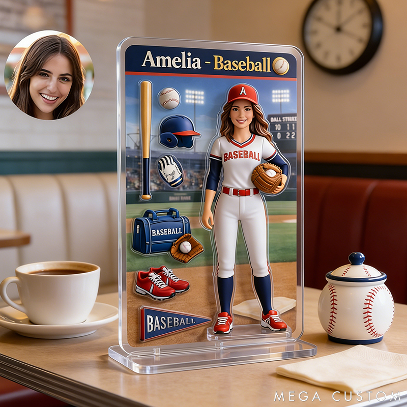 Personalized Baseball Theme Acrylic Decor Custom Photo the Perfect Gift for Baseball Fans