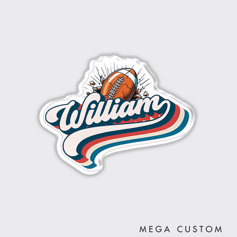 Personalized American Football and Rugby Retro Fridge Magnets with Custom Player Name