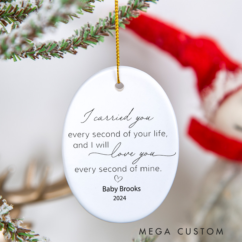 Personalized Miscarriage Ornament Baby Memorial Ornament Carried for A Moment Sympathy Gift Rainbow Angel Keepsake