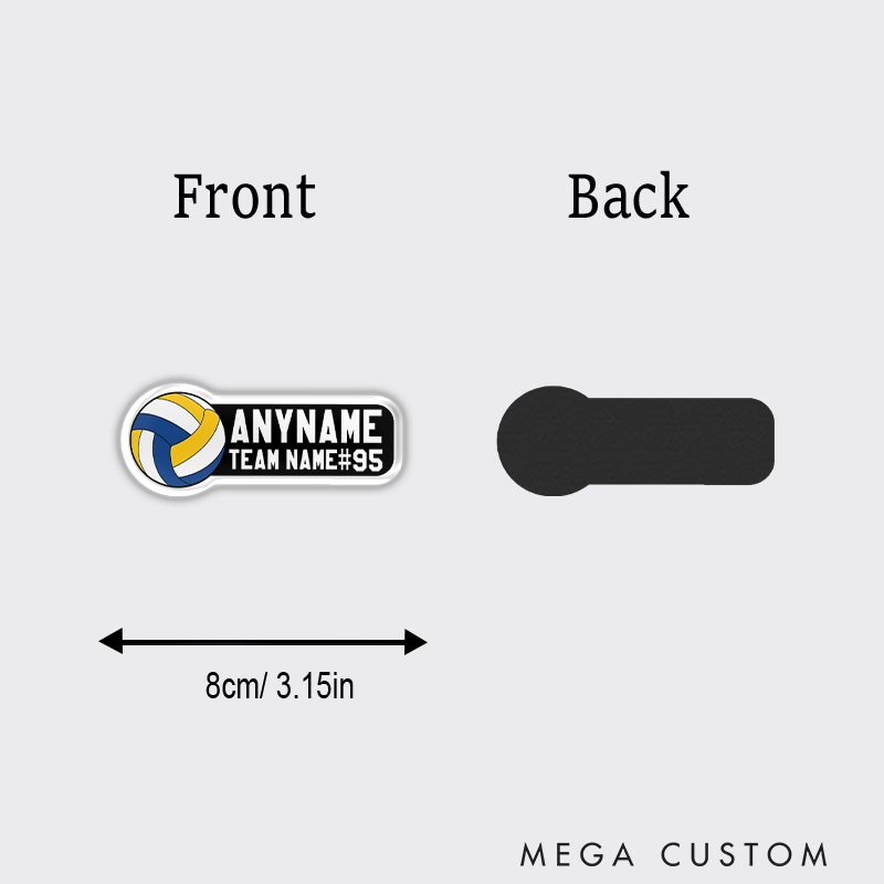 Personalized Volleyball Fridge Magnets Name Custom Team Name, Player Name and Nmuber for Bold Ball Design
