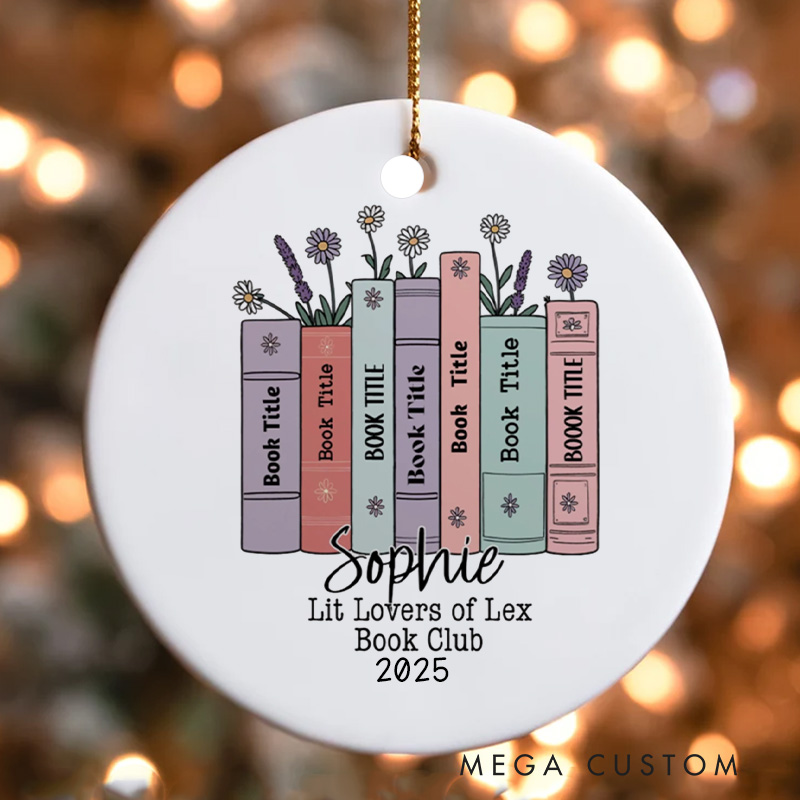 Personalized Lit Lovers Book Club Christmas Ornament Name Book Lovers Ornament for Reader Gift Book Lovers Gift Librarian Gift