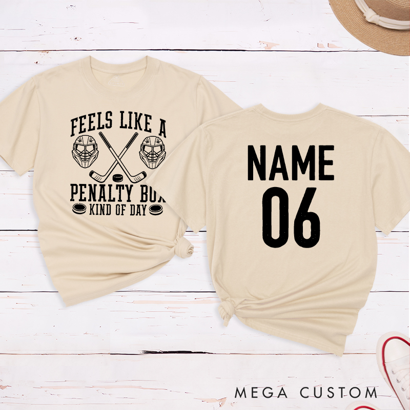 Personalized "Penalty Box Kind of Day" T-Shirt with Custom Name and Number