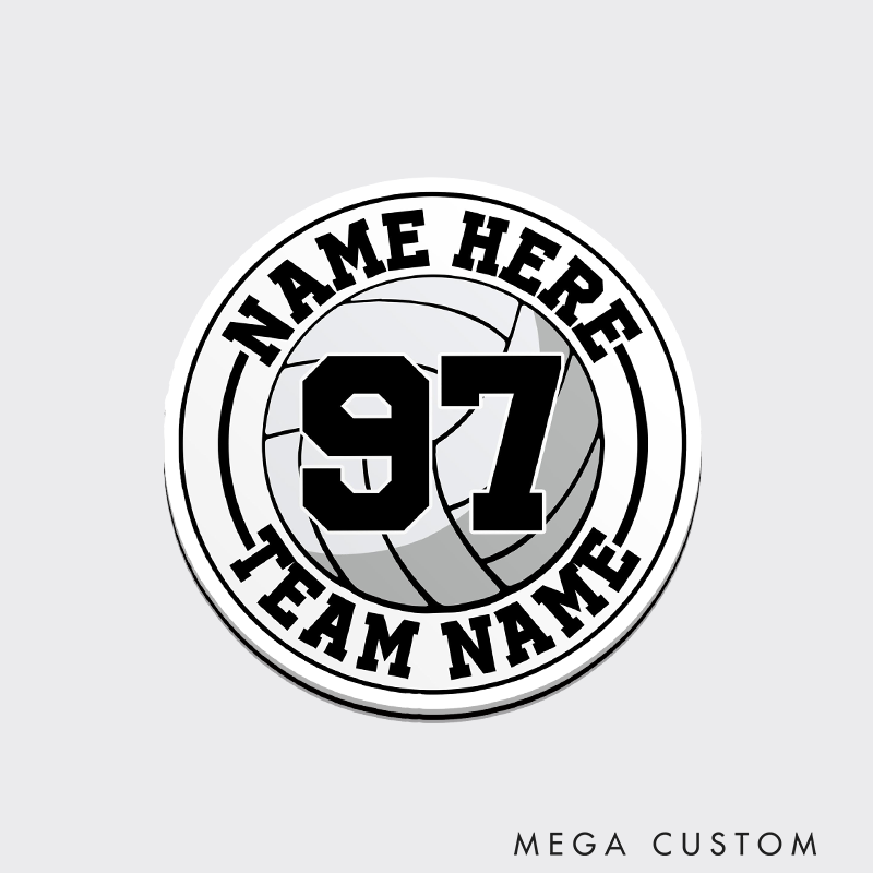 Personalized Volleyball 3D Fridge Magnets with Custom Team Name, Player Name and Number for Game Day