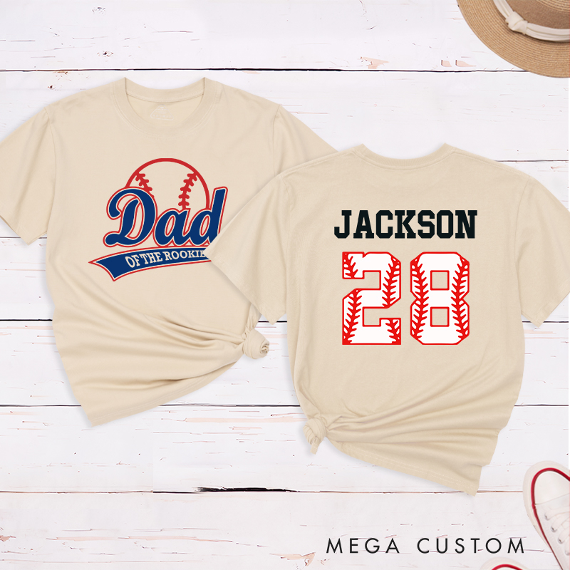 Personalized Baseball Name and Number T-Shirt for Dad