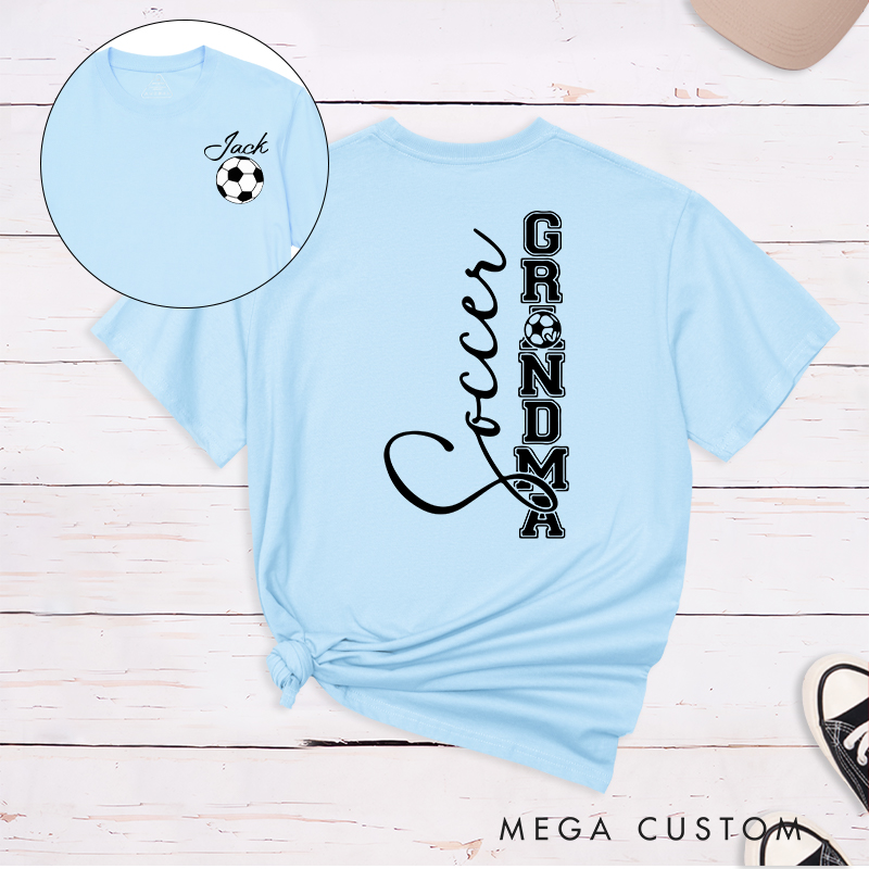Personalized Soccer Grandma T-Shirt with Custom Name 