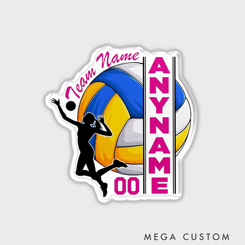 Personalized Volleyball Design Fridge Magnets with Custom Player Team Name and Number