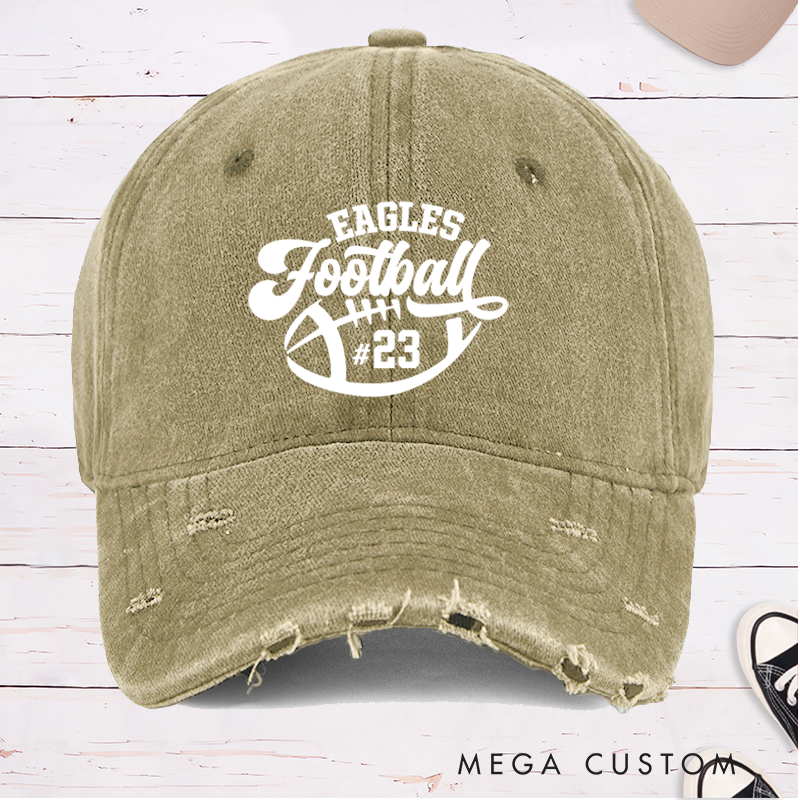 Personalized American Football Cap with Custom Team Name and Number for Sports Fans