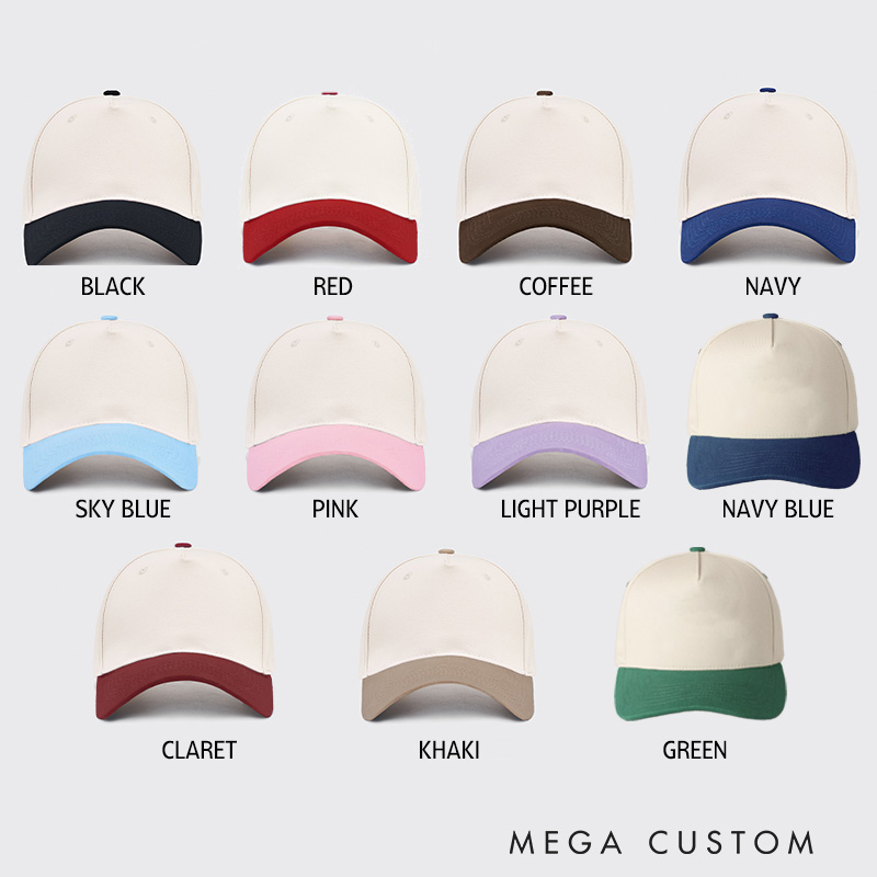 Personalized American Football Cheer Cotton Two Tone Cap with Custom Player Team Name and Player Name