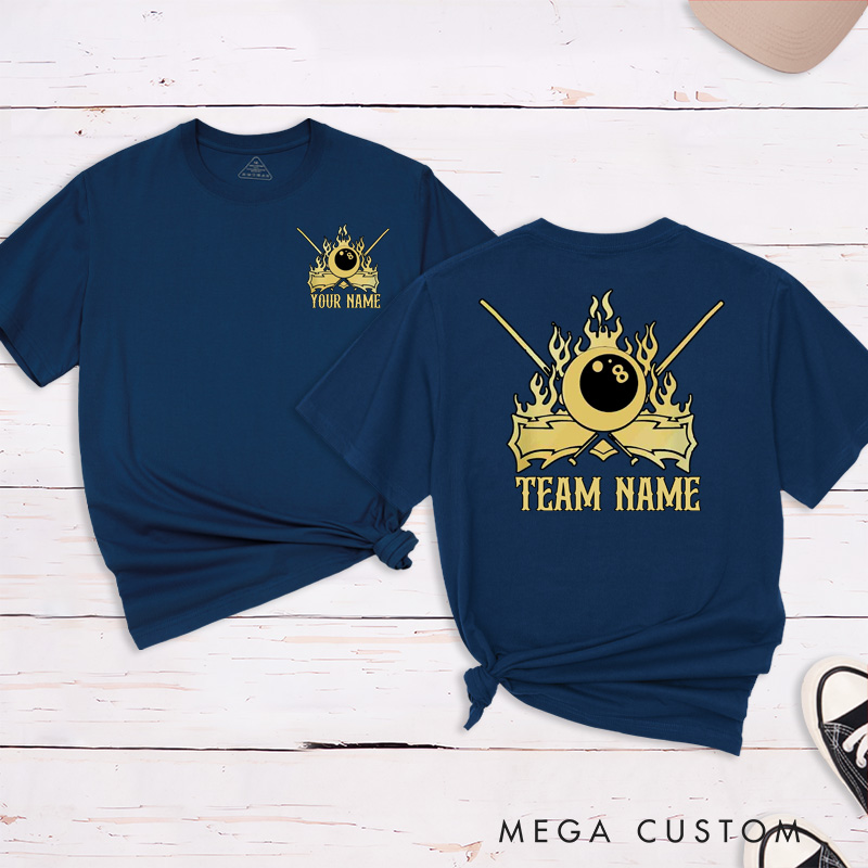 Personalized Team 3D Pool T-Shirts Featuring a Unique Design with Your Name