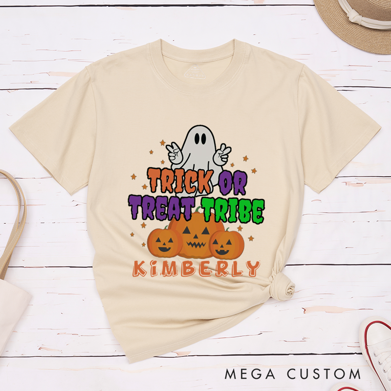 Personalized Halloween Trick or Treat Tribe Matching T-Shirt For Couple Halloween Party Shirts