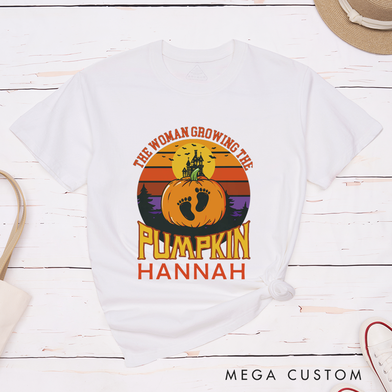 Personalized Humorous Pregnant Couple Halloween Matching Shirt 