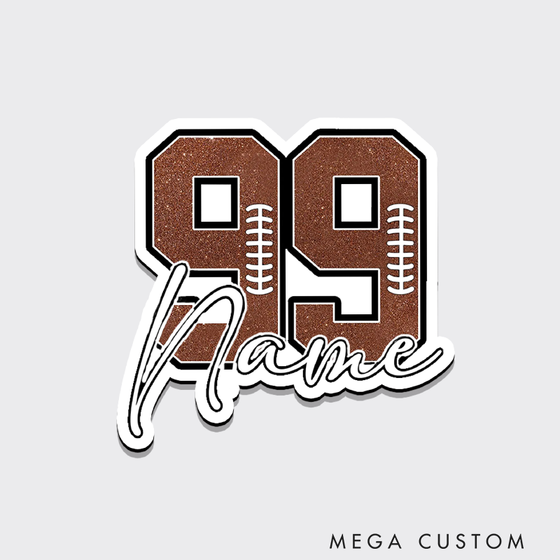 Personalized American Football and Rugby Nmuber Magnets with Custom Name and Number