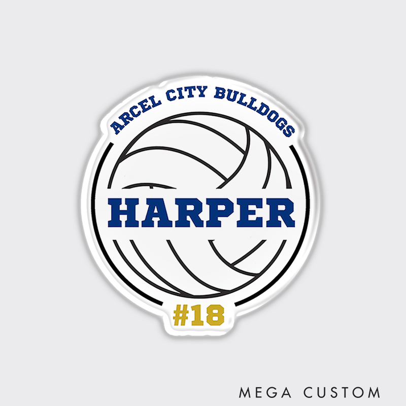 Personalized Volleyball Player Decal Fridge Magnets with Custom Team Name ,Player Name and Number