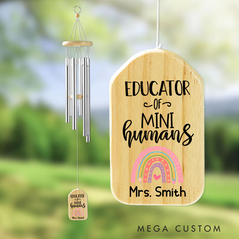 Personalized Wind Chimes for Teacher Educator of Mini Humans Teacher Appreciation Gift