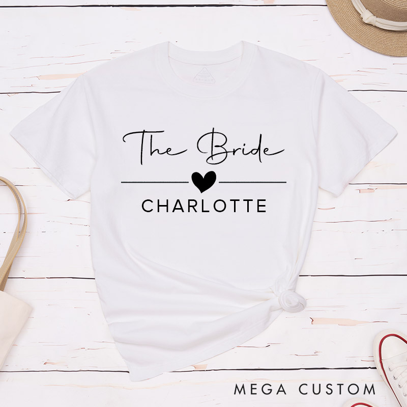 Personalized The Bride Matching T-Shirt Bridesmaid T-Shirt Bride's Crew T-Shirt Bachelorette Party Gift