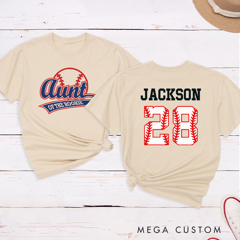 Personalized Baseball Name and Number T-Shirt for Aunt