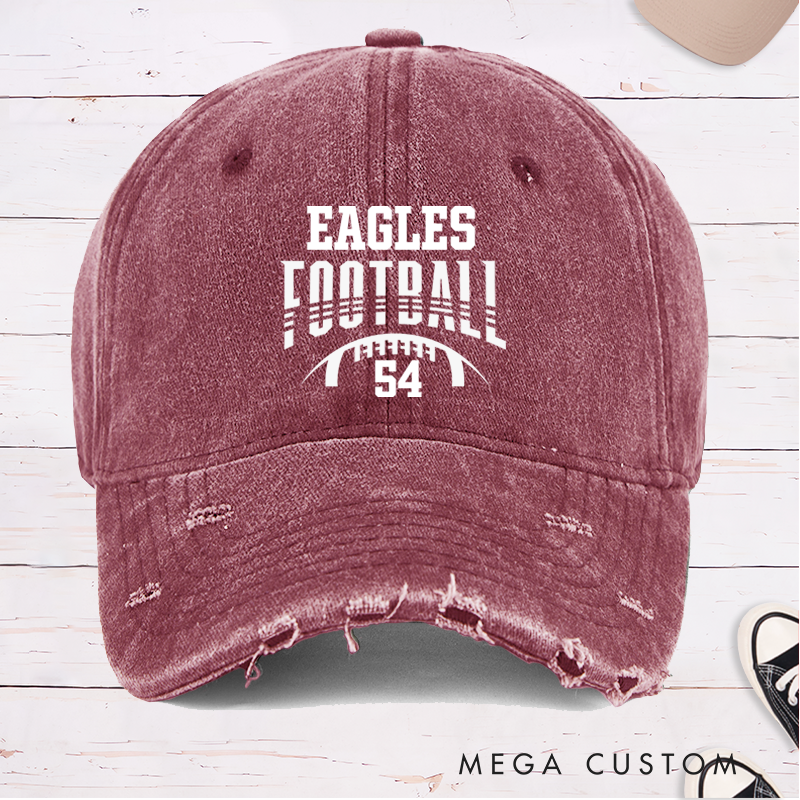 Personalized American Football Cap with Custom Team Name and Number on the Front,Custom Football Gift