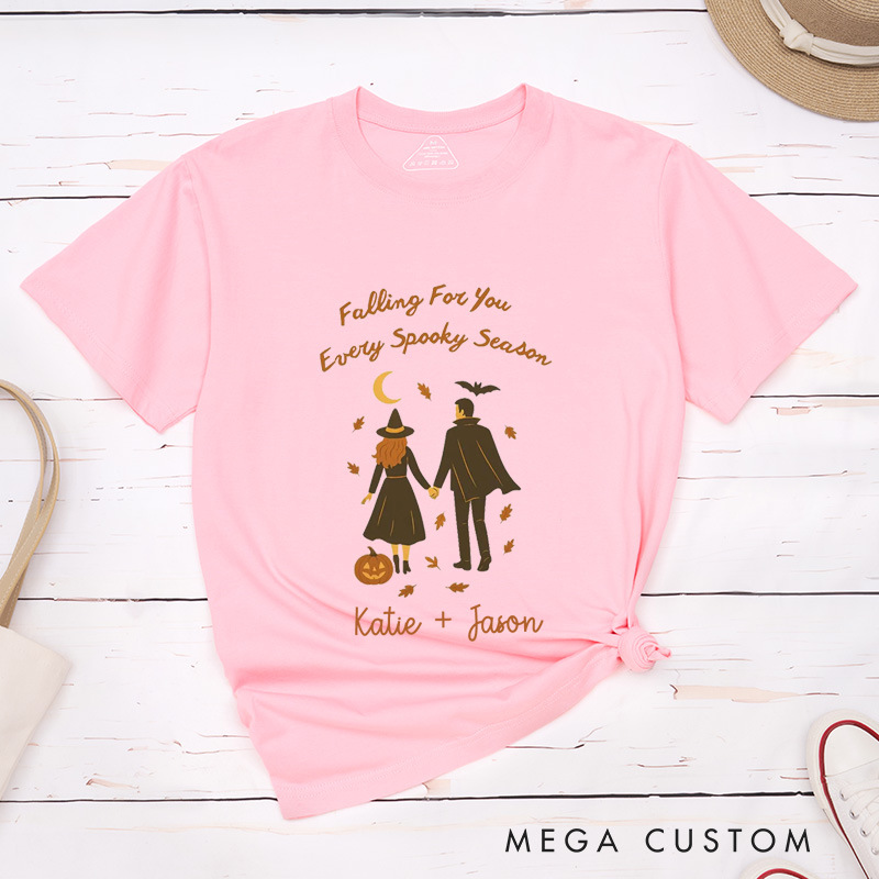 Personalized Falling For You Every Spooky Season Couple Halloween Matching T-Shirt