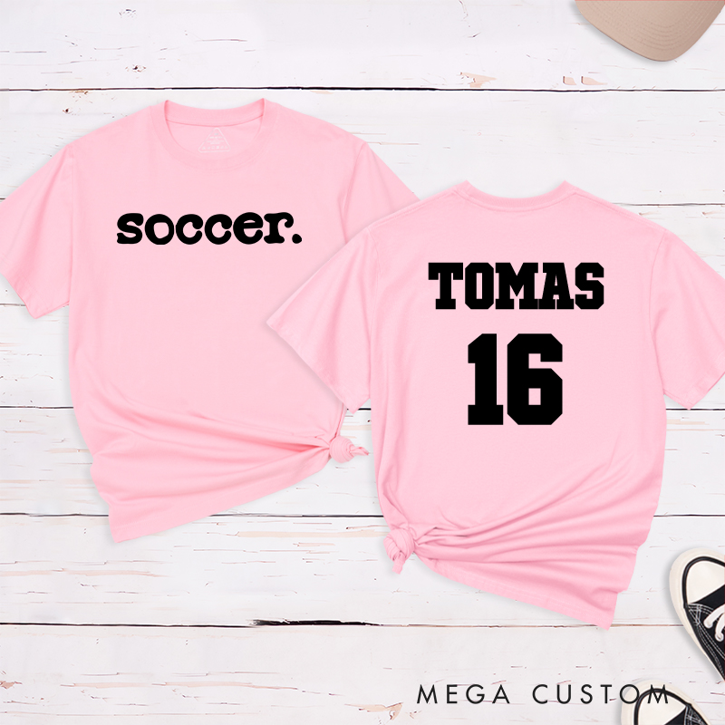 Personalized Minimalist Soccer T-Shirt with Custom Name and Number