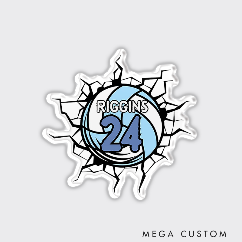 Personalized Volleyball Player Decal Fridge Magnets with Custom Your Name and Number