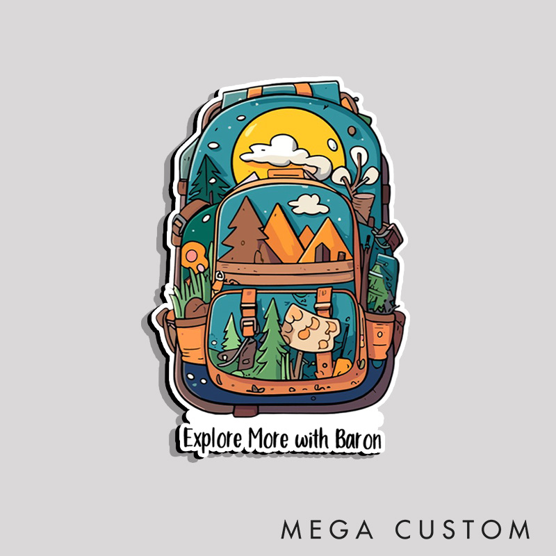 Personalized Travel Backpack Refrigerator Magnets Camping Hiking Adventure Refrigerator Magnets for Nature Traveling Outdoors Lover Gift