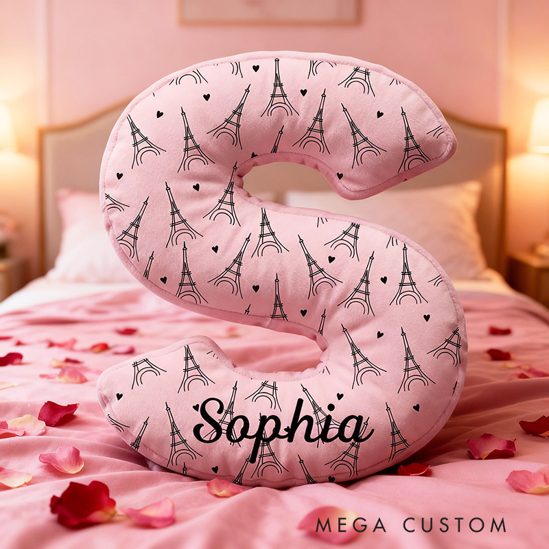 Personalized Paris Travel Pillow Graphic 3D Print Eiffel Tower Valentine's Day Paris Travel Souvenirs for Travel Lovers