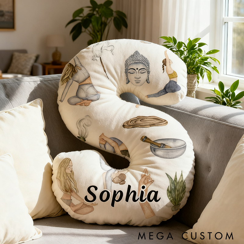 Personalized Zen Yoga Pillow Yoga Meditation Pillow Custom Name Pillow Graphic 3D Print Ideal for Relaxation Mindfulness and Home Decor 