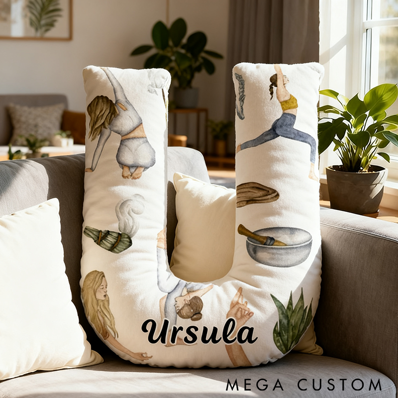 Personalized Zen Yoga Pillow Yoga Meditation Pillow Custom Name Pillow Graphic 3D Print Ideal for Relaxation Mindfulness and Home Decor 