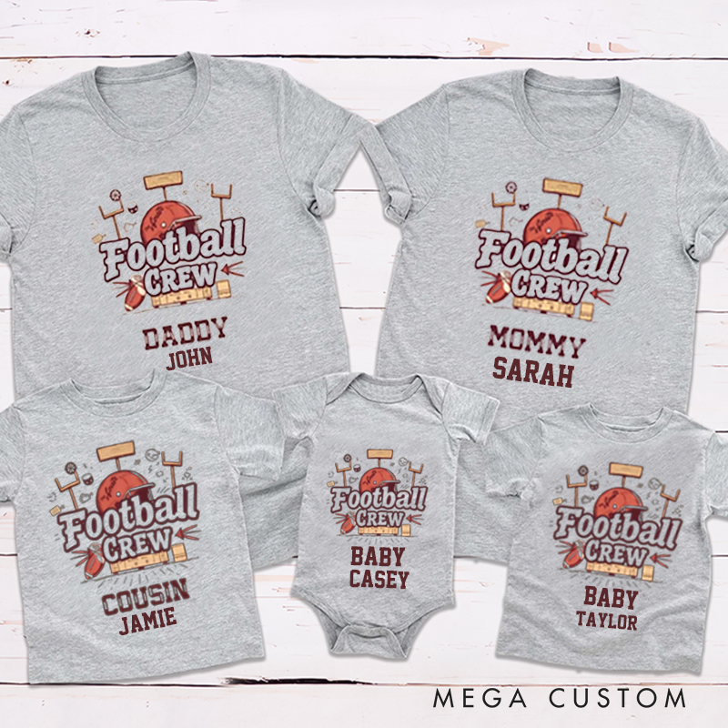 Personalized Football Cute Elements Shirt Crew Family Matching Outfit