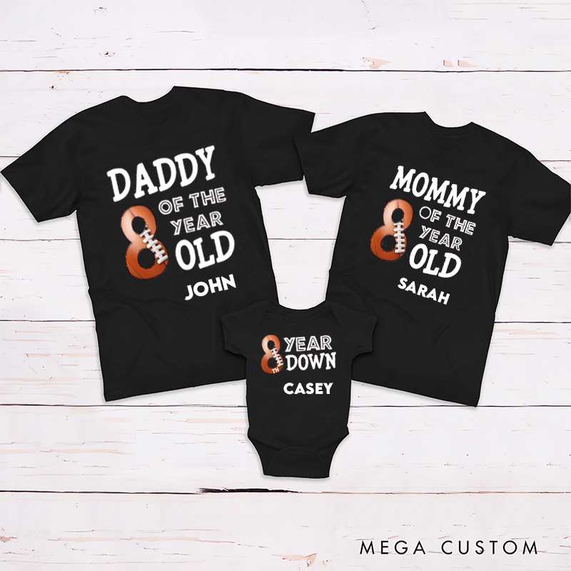 Personalized Football Birthday Unique Number Design on Shirt Anniversary Family Matching Outfit