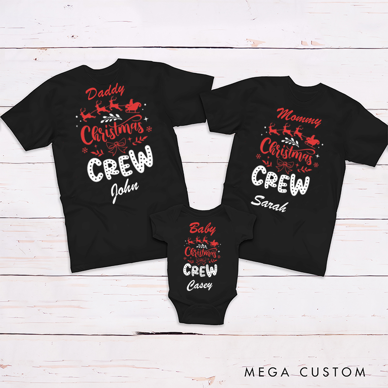 Personalized Christmas Memorable Festival Reindeer on Tee Family Matching Outfit