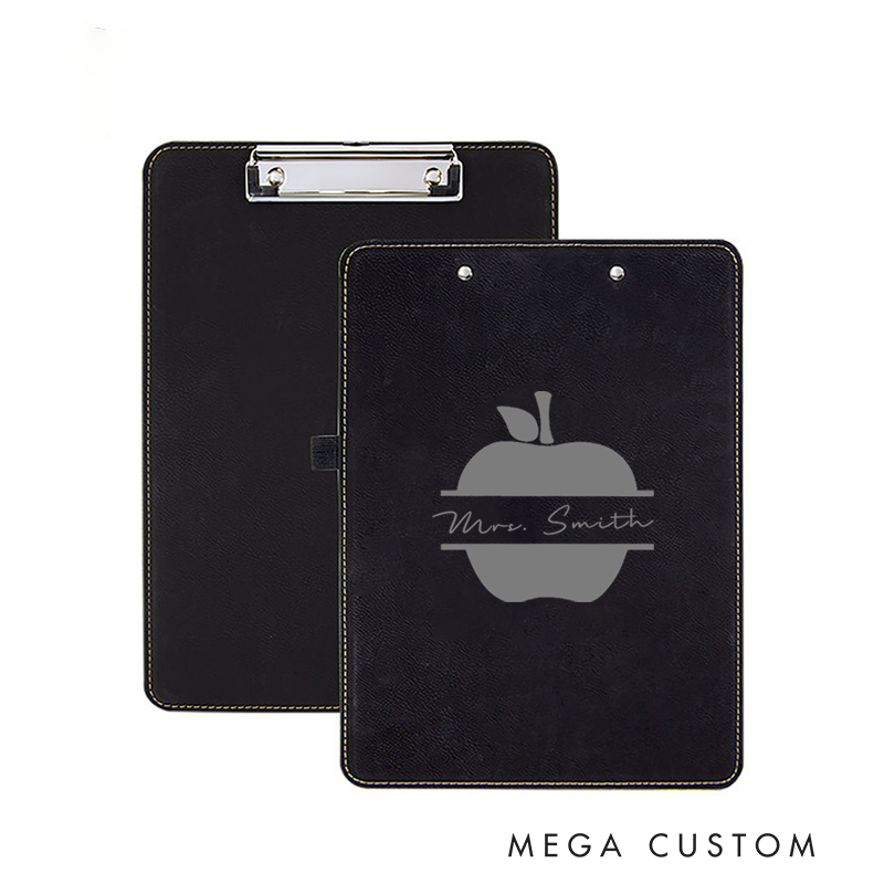 Personalized Double-Sided Leather Clipboard for Teachers Apple Design Clipboard Stylish and Practical Gift for Teachers