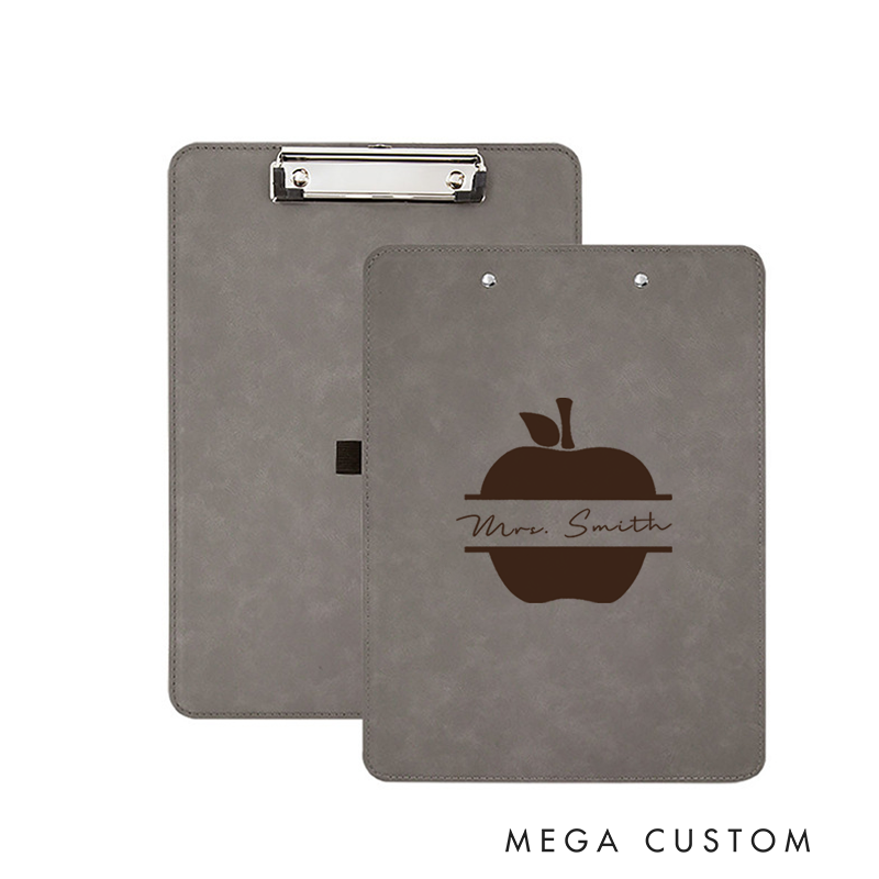Personalized Double-Sided Leather Clipboard for Teachers Apple Design Clipboard Stylish and Practical Gift for Teachers