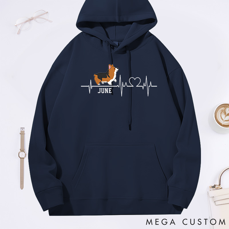 Personalized Dog Lover Heart Electrocardiogram Classic Hoodies